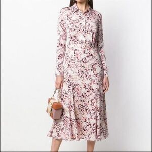 Equipment Pink and Cream Long Sleeve Dress